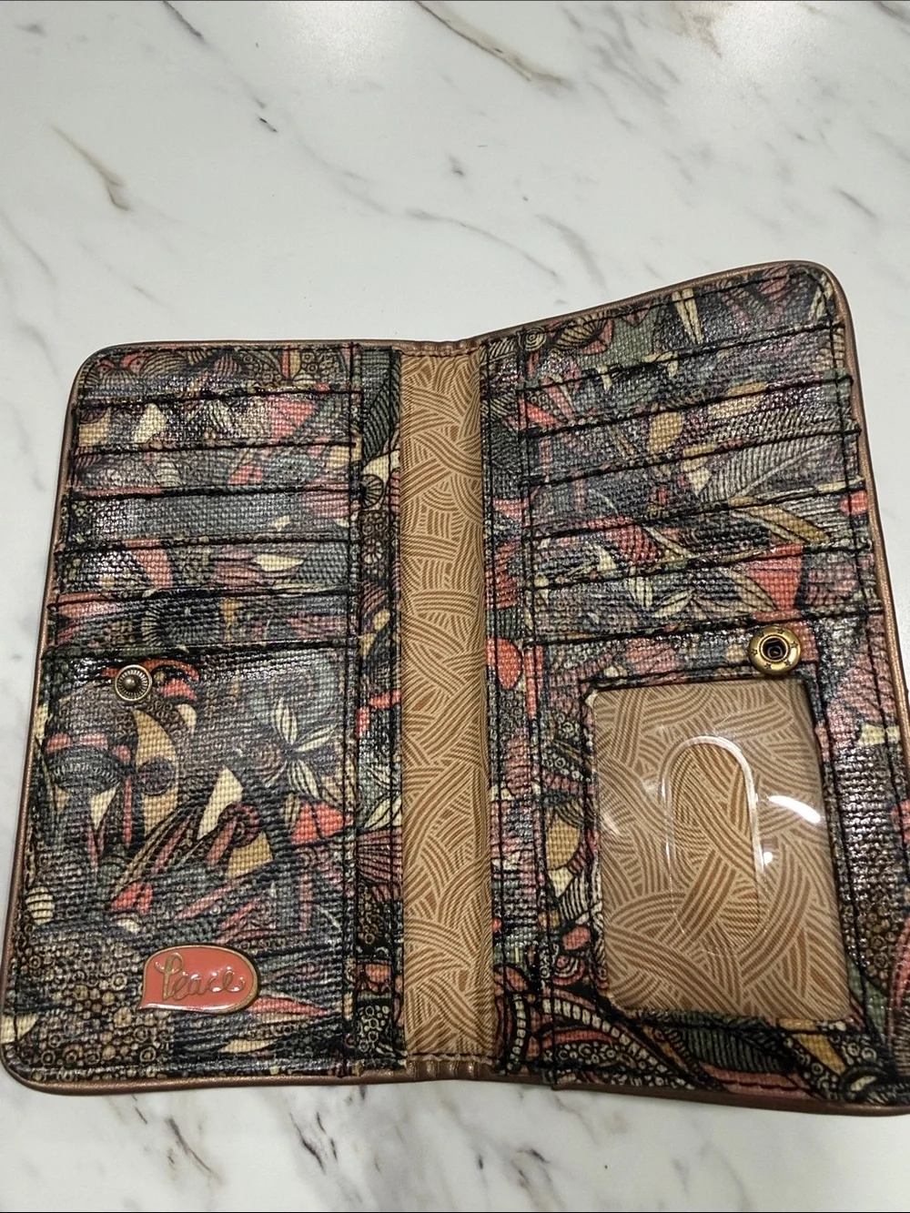 Sakroots Floral Zip-Around Wallet in Black, Tan, Pink